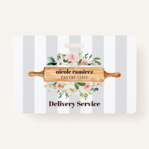 Floral Bakery Rolling Pin Patisserie gestript Badge