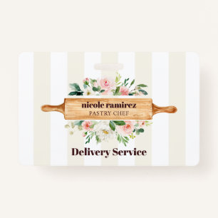 Floral Bakery Rolling Pin Patisserie gestript Badge