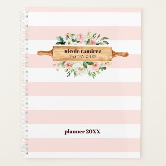Floral Bakery Rolling Pin Patisserie gestript Planner (Voorkant)