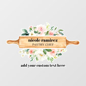 Floral Bakery Rolling Pin Patisserie Raamsticker (Vel)