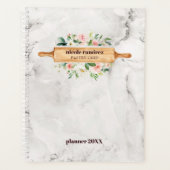 Floral Bakery Rolling Pin Patisserie witte marmer Planner (Voorkant)