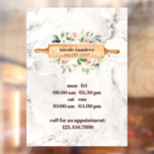 Floral Bakery Rolling Pin Patisserie witte marmer Raamsticker (Vel 2)