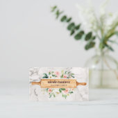 Floral Bakery Rolling Pin Patisserie witte marmer Visitekaartje (Staand voorkant)