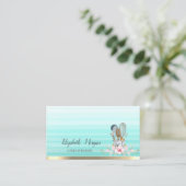 Floral Bakery Tool Stripe Ombre Visitekaartje (Staand voorkant)