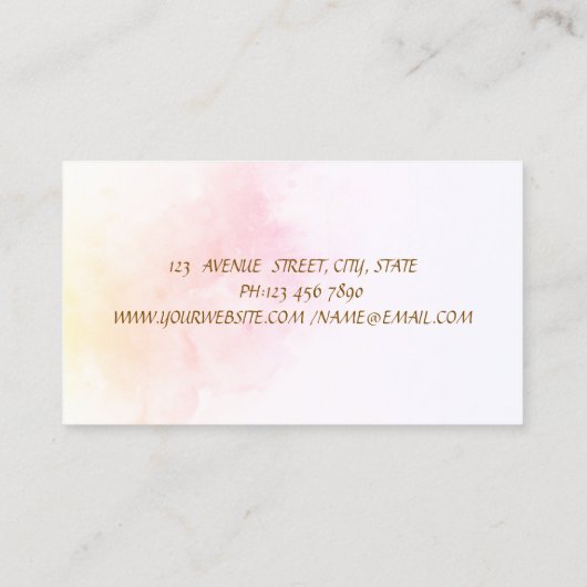 Floral Bakery Tools Watercolor Visitekaartje (Achterkant)