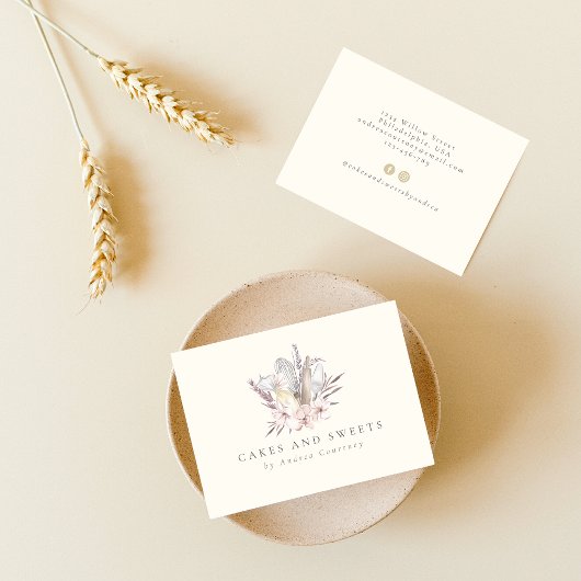 Floral bakkerij Pastry Chef Baking Utils Bouquet Visitekaartje