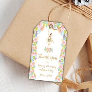 Floral Ballerina Birthday Gift Labels Cadeaulabel