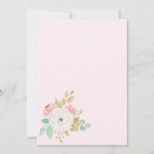 Floral Ballerina Birthday Invitation Stripes Kaart (Achterkant)