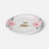 Floral Ballerina Birthday Party Borden Papieren Bordje (Gekanteld)
