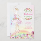 Floral Ballerina Birthday Party Kaart (Voorkant)