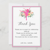 Floral Ballerina Dancer Verjaardag Dank u kaart (Voorkant)