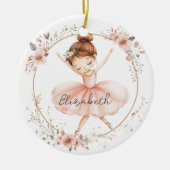 Floral Ballerina Keramisch Ornament (Voorkant)