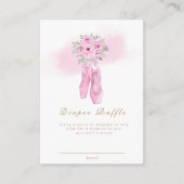 Floral Ballerina Schoenen Luier Raffle Baby shower Informatiekaartje (Voorkant)