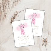 Floral Ballerina Schoenen Luier Raffle Baby shower Informatiekaartje