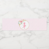Floral Ballerina verjaardag water flesetiketten Waterfles Etiket (Enkel label)