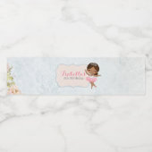 Floral Ballerina Verjaardag Waterfles Etiketten (Enkel label)