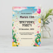 Floral Balloona gepersonaliseerde verjaardag Kaart (Staand voorkant)