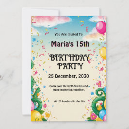 Floral Balloona gepersonaliseerde verjaardag Kaart