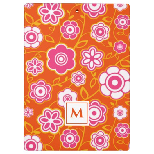 Floral Bandana Print Monogram Klembord (Achterkant)