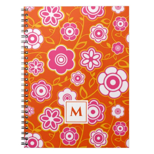 Floral Bandana Print Monogram Notitieboek (Voorkant)