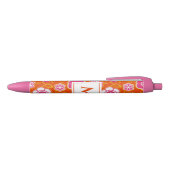 Floral Bandana Print Monogram Zwarte Inkt Pen (Bovenkant)