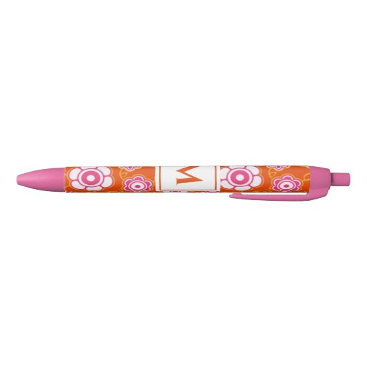 Floral Bandana Print Monogram Zwarte Inkt Pen (Bodem)