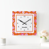 Floral Bandana Print Vierkante Klok (Huis)