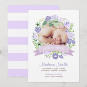 Floral Banner | Aankondiging van geboorte (Voorkant / Achterkant)