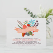 Floral Banner Bridal Shower Kaart (Staand voorkant)