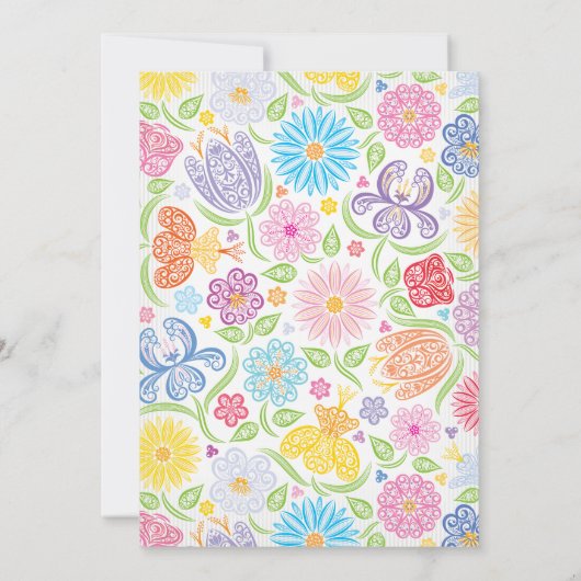 Floral Banner Bridal Shower Kaart (Achterkant)