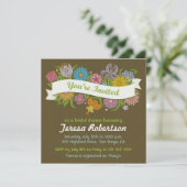 Floral Banner Bridal Shower Kaart (Staand voorkant)