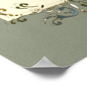 Floral  Banner Lijst Wedding Certificate Poster (Hoek)