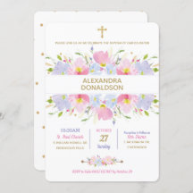 Floral Baptism Christening Girl