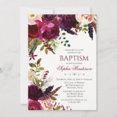 Floral Baptism Invitation Kaart (Voorkant)