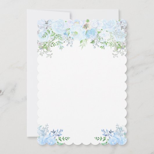 Floral Baptism Invitation Kaart (Achterkant)