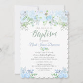 Floral Baptism Invitation Kaart (Voorkant)