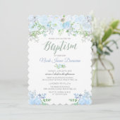 Floral Baptism Invitation Kaart (Staand voorkant)