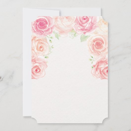 Floral Baptism Invitation Kaart (Achterkant)