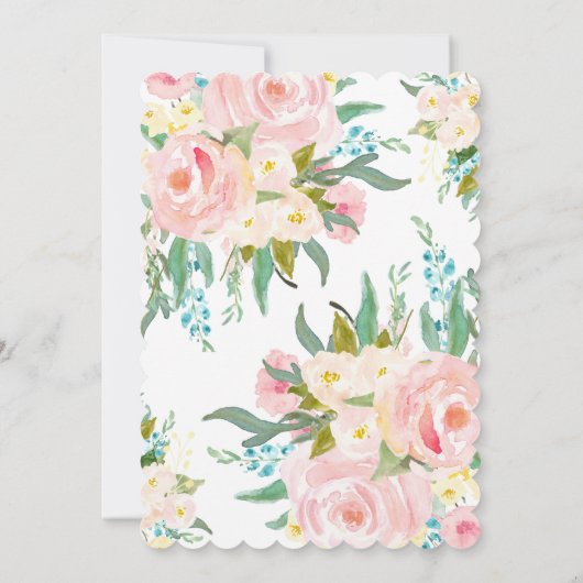 Floral Baptism Invitation Kaart (Achterkant)