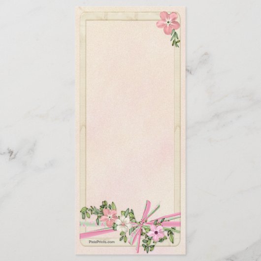 Floral Baptismal-programma 1/5 Programmakaart (Achterkant)