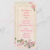 Floral Baptismal-programma 1/5 Programmakaart (Voorkant / Achterkant)