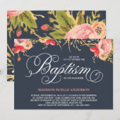  Floral | Baptisme-uitnodiging Kaart (Voorkant / Achterkant)