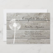 Floral Barn Board Couple's Shower Invitation Kaart (Voorkant)