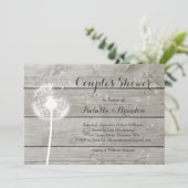 Floral Barn Board Couple's Shower Invitation Kaart (Staand voorkant)