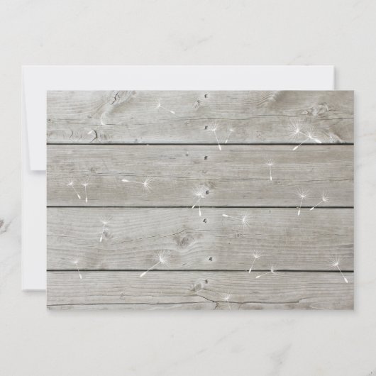 Floral Barn Board Couple's Shower Invitation Kaart (Achterkant)