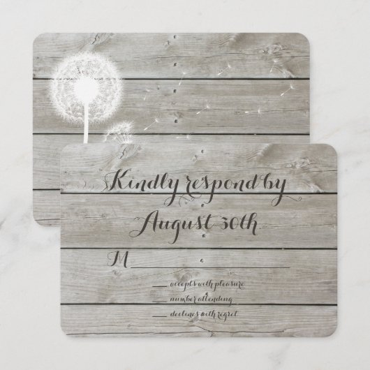 Floral Barn Board RSVP (Voorkant / Achterkant)