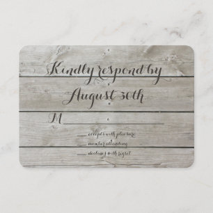 Floral Barn Board RSVP Kaartje