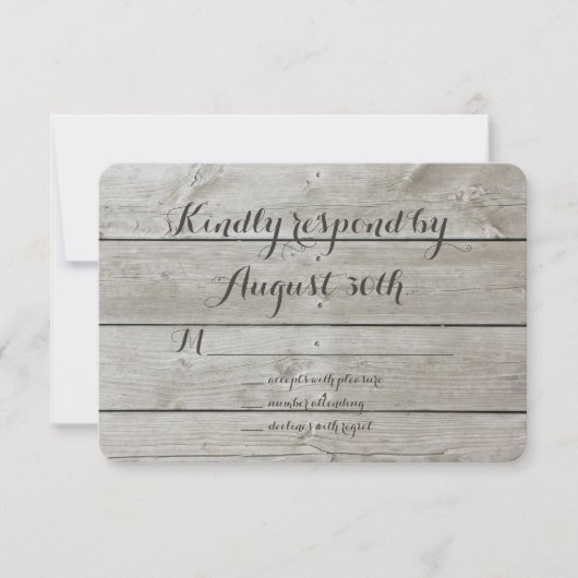 Floral Barn Board RSVP Kaartje (Voorkant)
