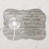 Floral Barn Board Wedding Invitation Kaart (Voorkant / Achterkant)