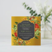Floral Baroque Birthday Gold Lijst Black Mustard Kaart (Staand voorkant)
